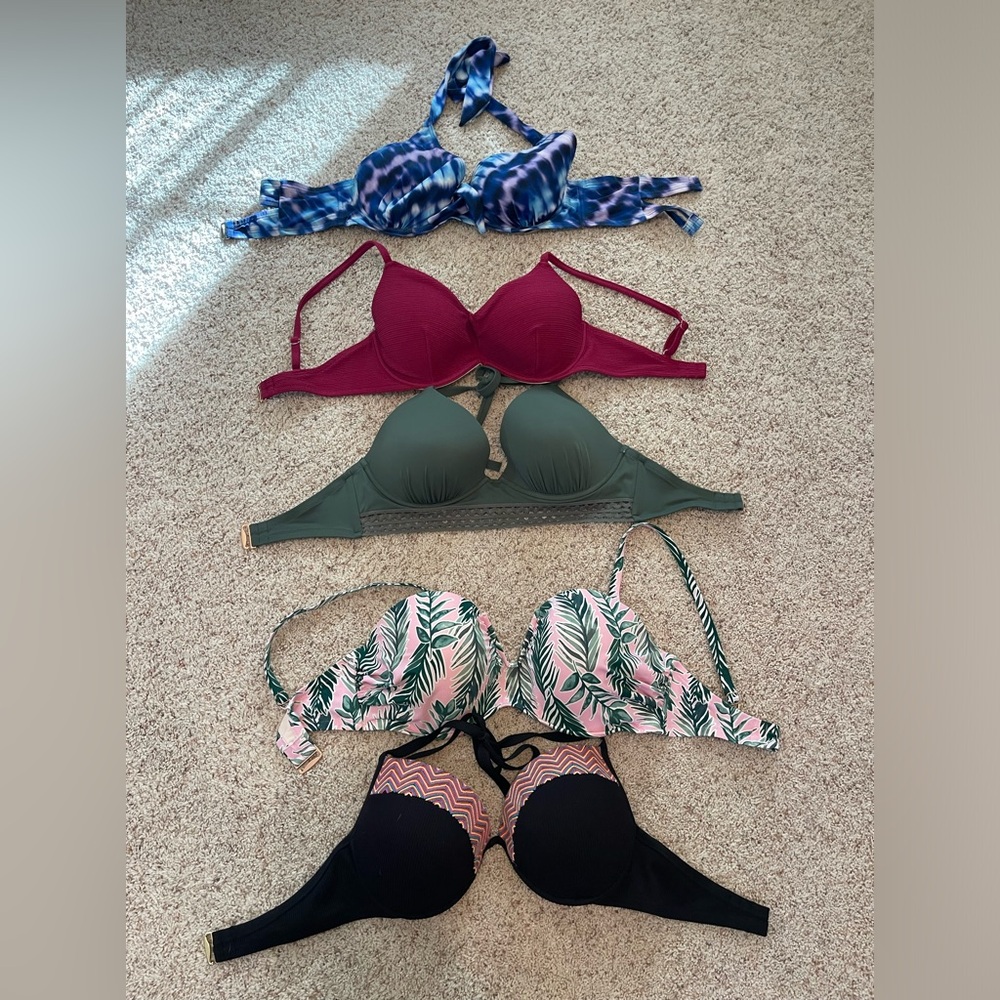various swim suit tops